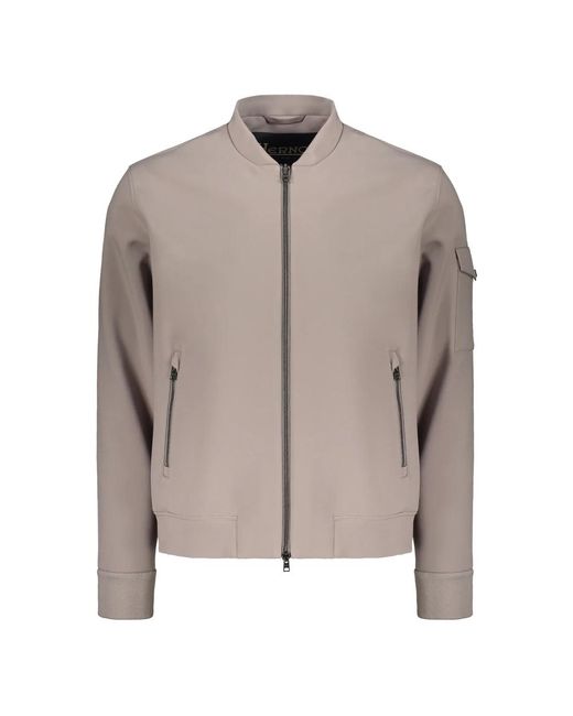 Herno Jassen ,Grijs ,Polyester Bomberjack Met Rits in het Brown voor heren