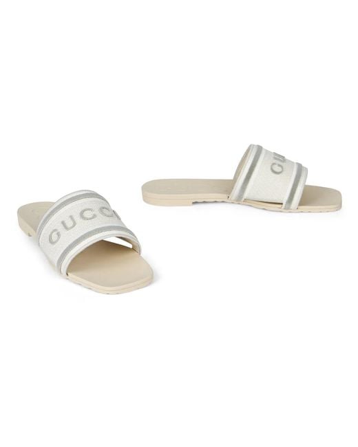 Gucci White Sliders