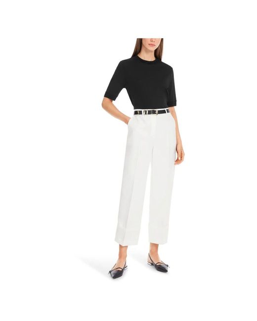 Cropped Trousers di Marc Cain in White