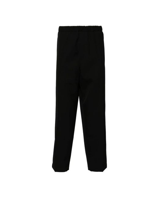 Jil Sander Black Straight Trousers for men