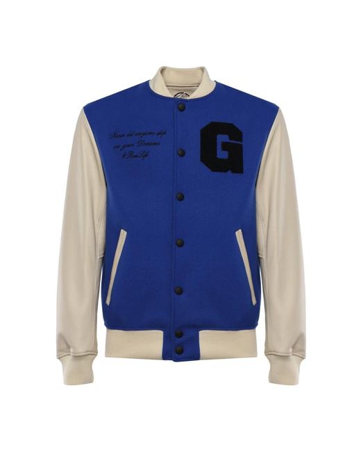 Giuliano Galiano Blue Bomber Jackets for men