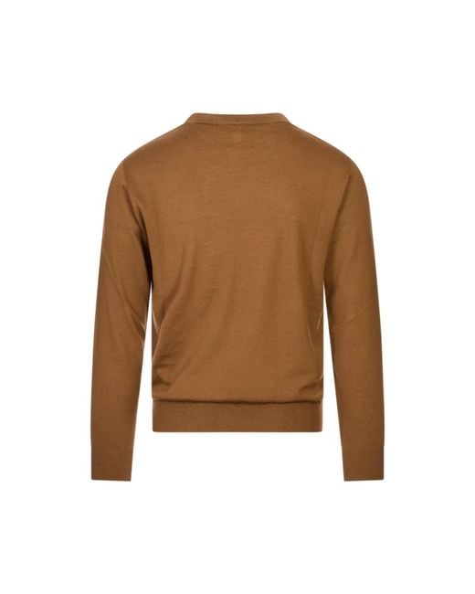 Canali Brown Round-Neck Knitwear for men
