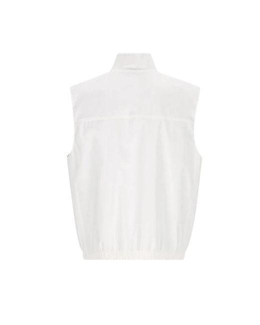 Brunello Cucinelli Jassen ,Wit ,Nylon Witte Omkeerbare Vest Met Ritszakken in het White voor heren