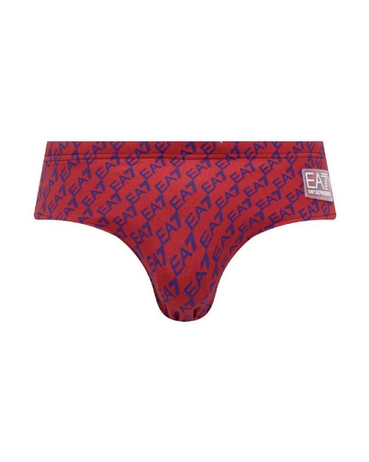 EA7 Badmode ,Rood ,Rode Strandkleding Van Ea 7 in het Red voor heren