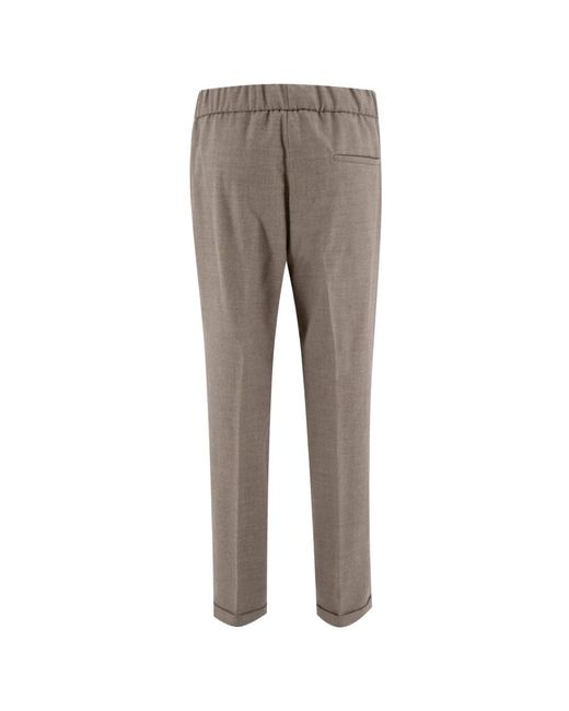 Straight Trousers Le Tricot Perugia en coloris Gray
