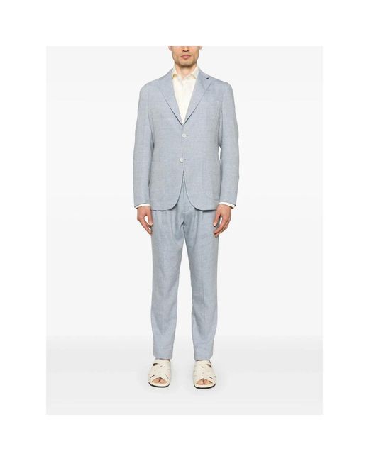 Eleventy Blue Single Breasted Suits for men