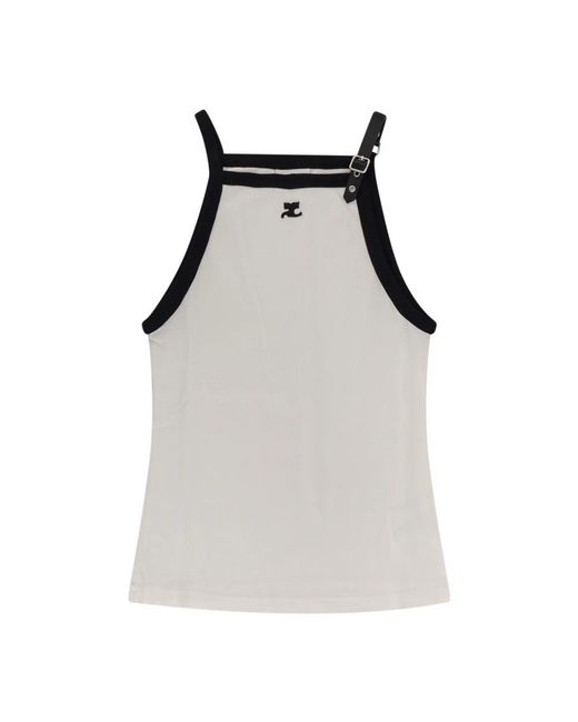 Courreges White Sleeveless Tops