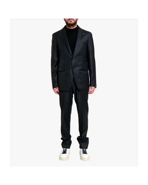 Tagliatore Black Single Breasted Suits for men
