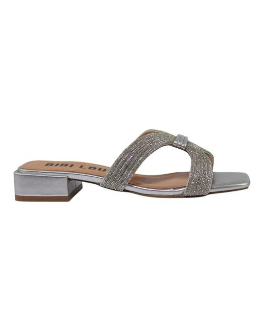Bibi Lou Gray Heeled Mules
