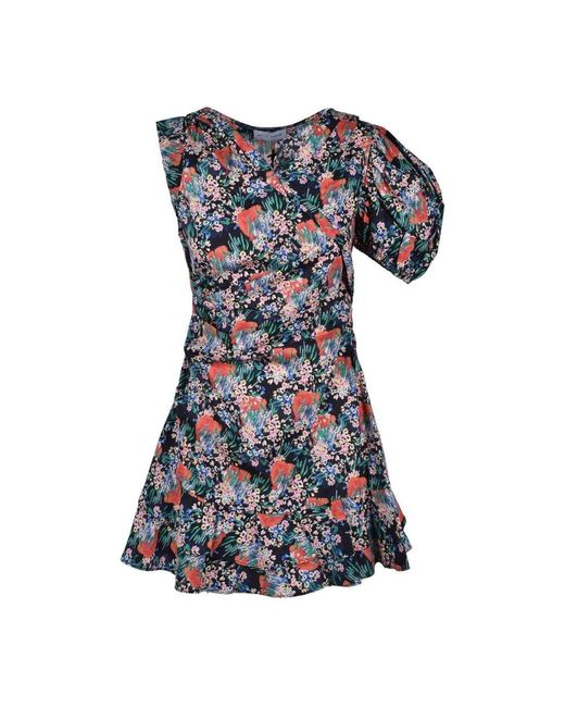 WEILI ZHENG Blue Short Dresses