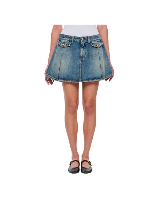 McQueen Blue Denim Skirts