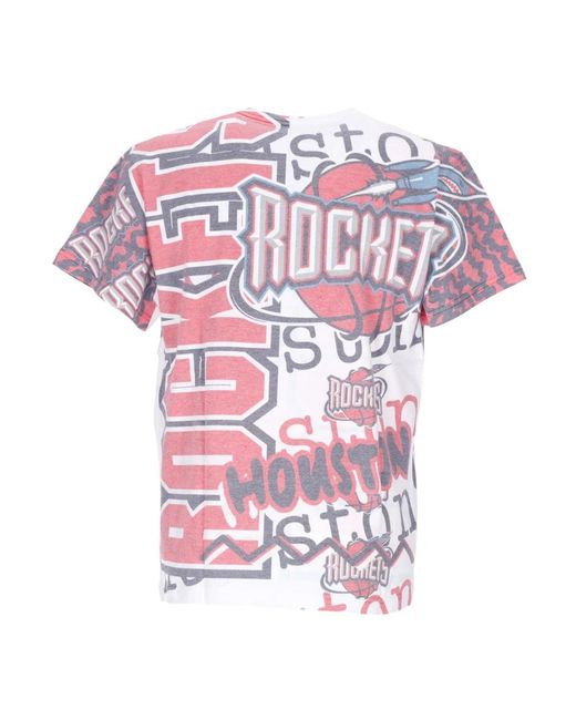Mitchell & Ness T-Shirts in het Pink voor heren