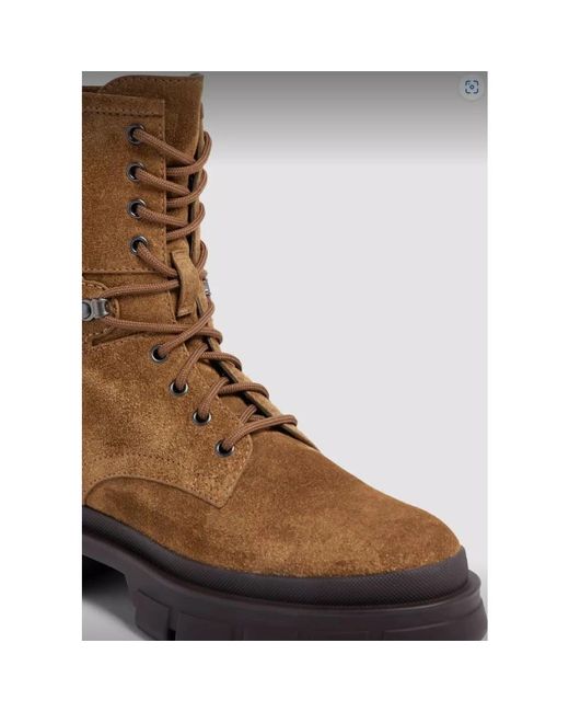 Moncler Brown Lace-Up Boots