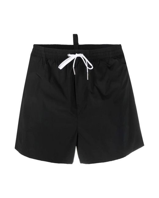 DSquared² Badmode ,Zwart ,Nylon Boxer Midi Strandkleding Casual in het Black voor heren