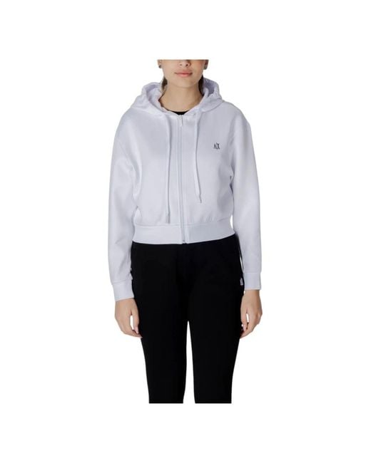 ARMANI EXCHANGE Hoodies & Sweatvesten ,Wit ,Stijlvol Hooded Zip-Up Sweatshirt in het White