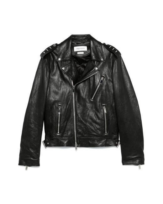 McQueen Leather Jackets in het Black voor heren