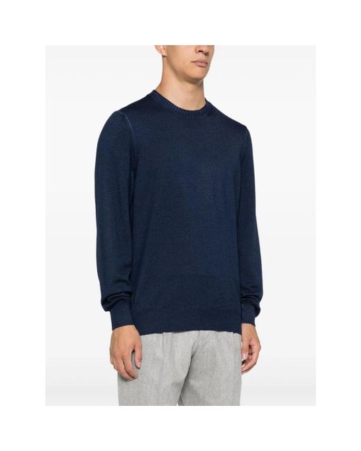 Fay Dunkelblauer wollstrickpullover in Blue für Herren