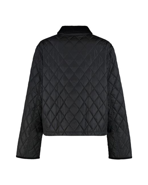 Burberry Jassen ,Zwart ,Nylon Cropped Nylon Gewatteerd Jack in het Black