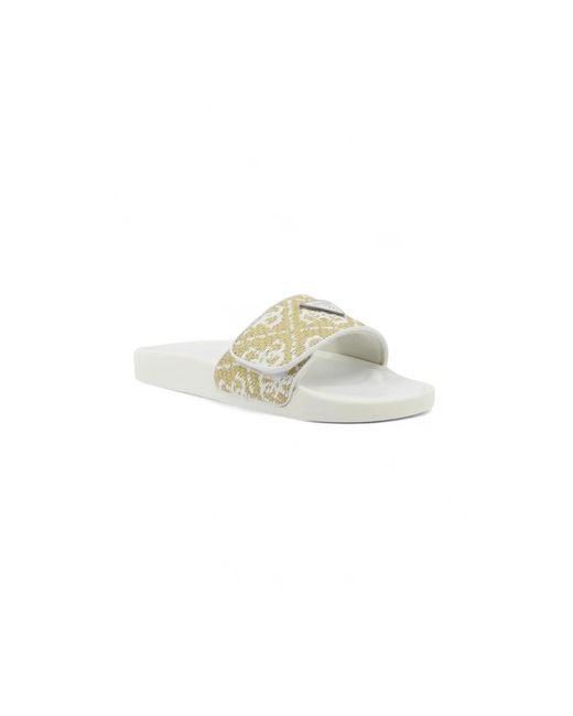 Guess White Callena Slides