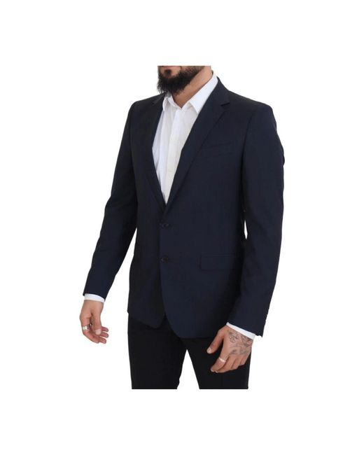 Dolce & Gabbana Dunkelblaue woll-einreiher martini blazer in Blue für Herren