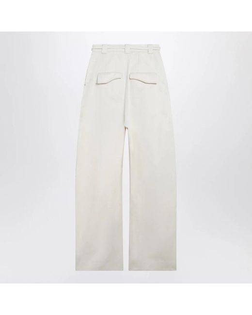 Sportmax White Wide Trousers