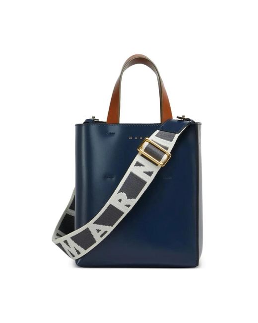 Marni Blue Stilvolle Schultertasche