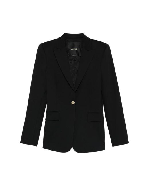 Pinko Jassen ,Zwart ,Leer New Signum Jacket in het Black