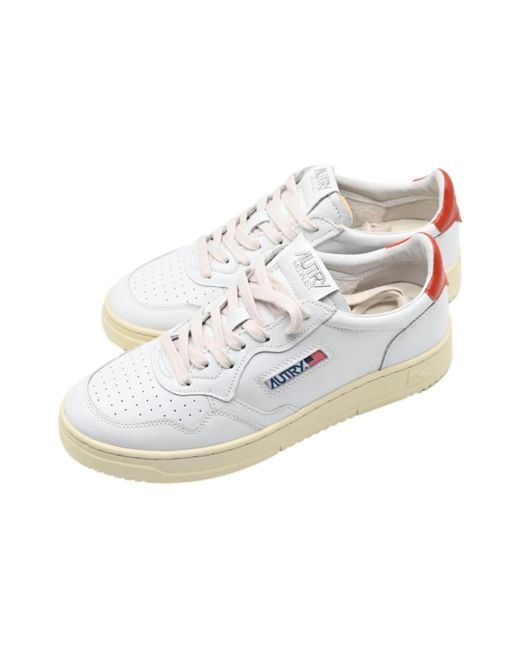Autry White Weiße rostige low-leder-sneakers