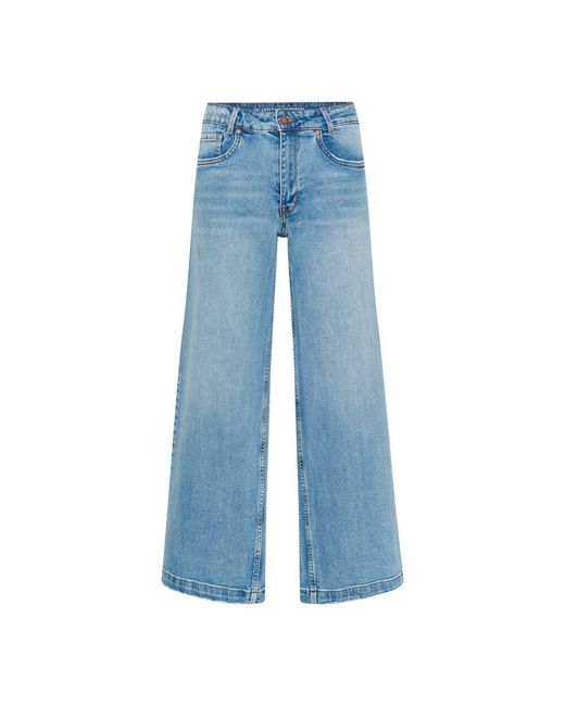 My Essential Wardrobe Blue High-waisted wide-leg jeans, hellblaue retro-waschung