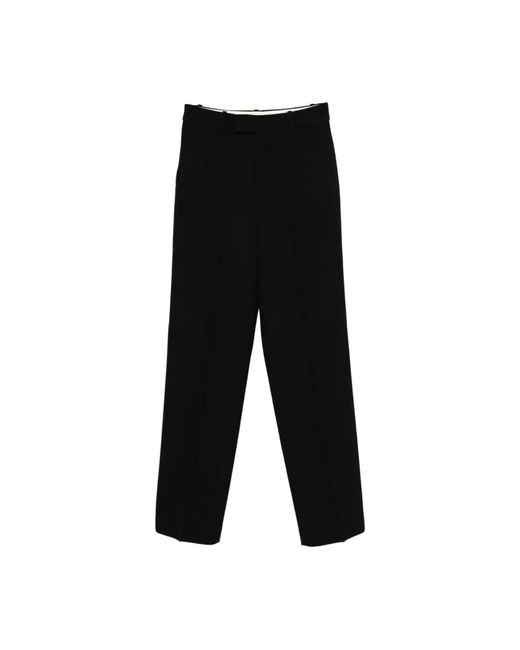 Rohe Broeken ,Zwart ,Leer Nette, Getailleerde Pantalon Met Persplooi in het Black