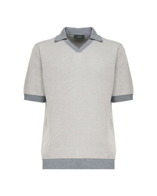 Zanone Gray V-Neck Knitwear for men