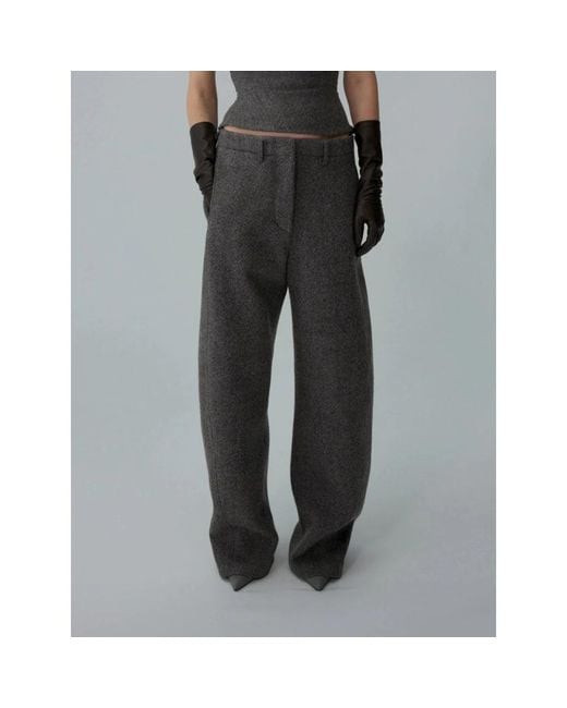 Magda Butrym Gray Straight Trousers