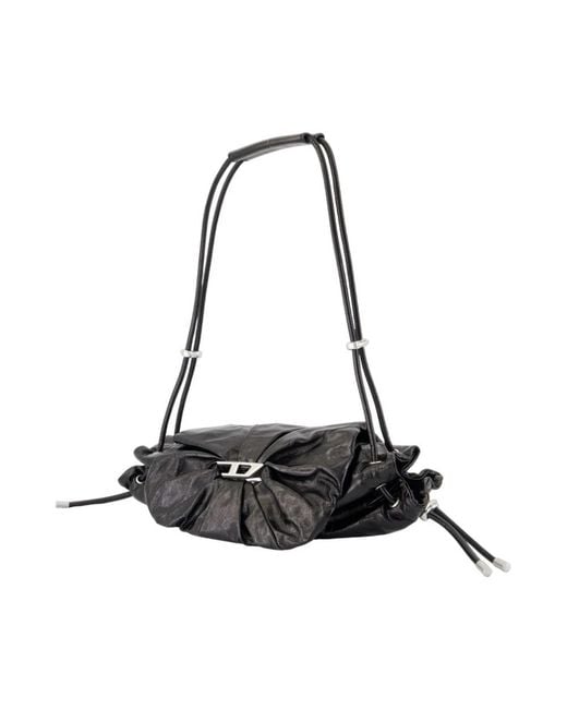 DIESEL Black Scrunch-D Small Shoulder Bag