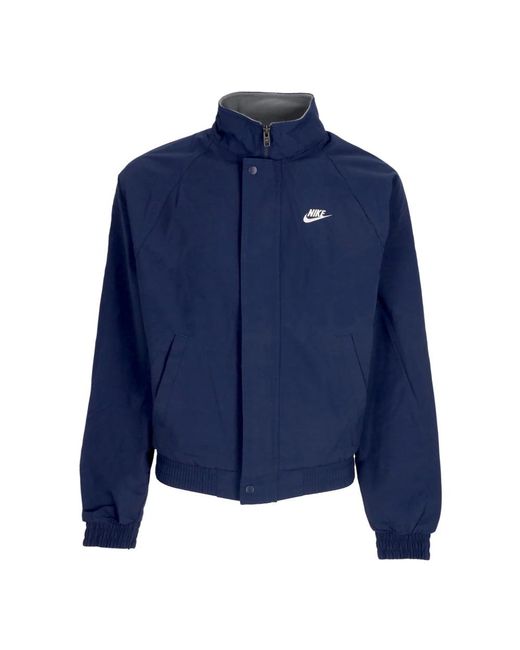 Nike Fitness ,Blauw ,Katoen Midnight/Wit Waterafstotende Jas Herenclub in het Blue voor heren