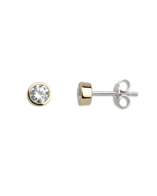 XENOX Metallic Runde Ohrstecker Mit Stein