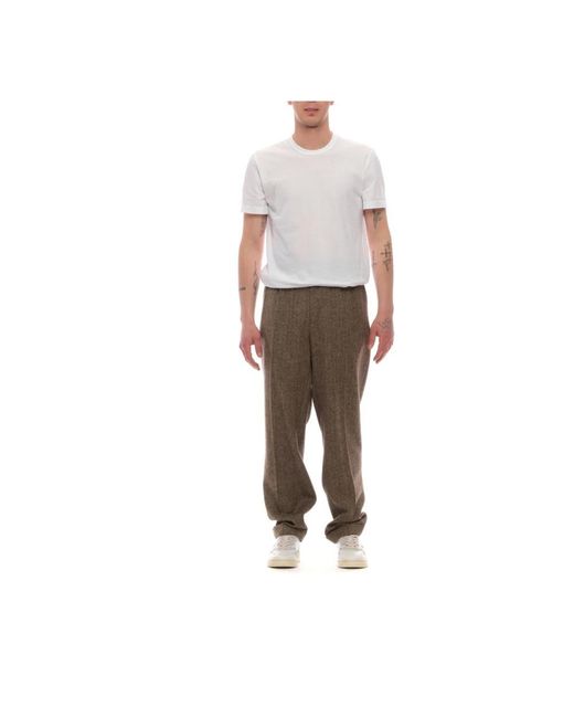 Cellar Door Green Straight Trousers for men
