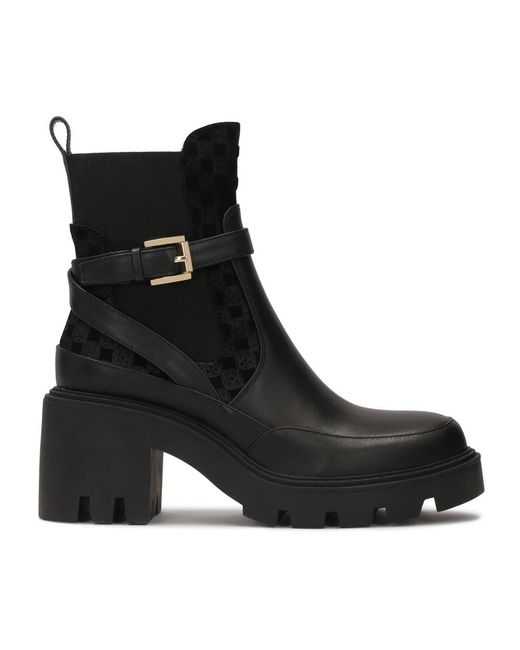 Kazar Black Schwarze Stiefeletten Mit Slip-On Auf Fester Sohle Mit Absatz
