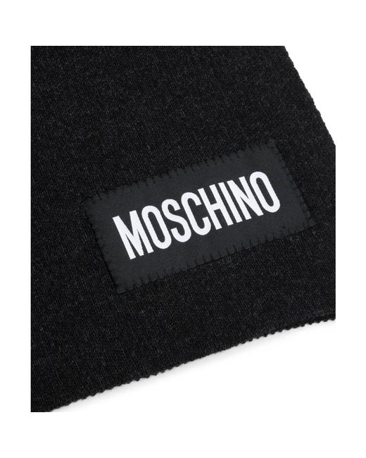 Moschino Einfacher cashmere schal mit logo in Black für Herren