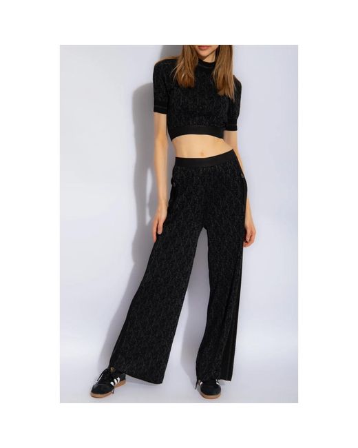Palm Angels Black Straight Trousers