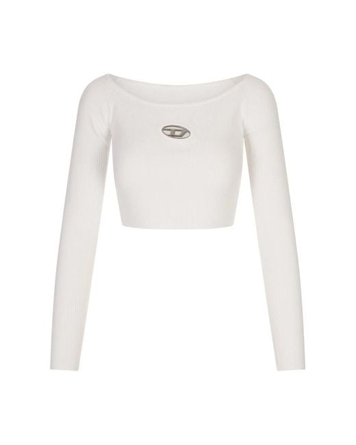 DIESEL White Long Sleeve Tops