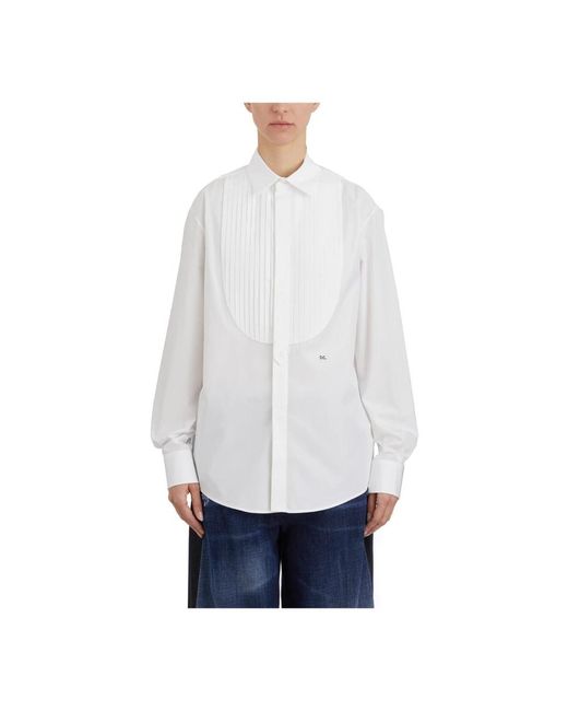 DSquared² White Cotton Tuxedo Shirt