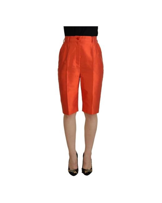 Dolce & Gabbana Red Long Shorts