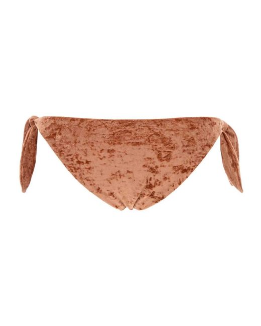 Chloé Badmode ,Oranje ,Peach Stretch Velvet Bikini Slip in het Brown