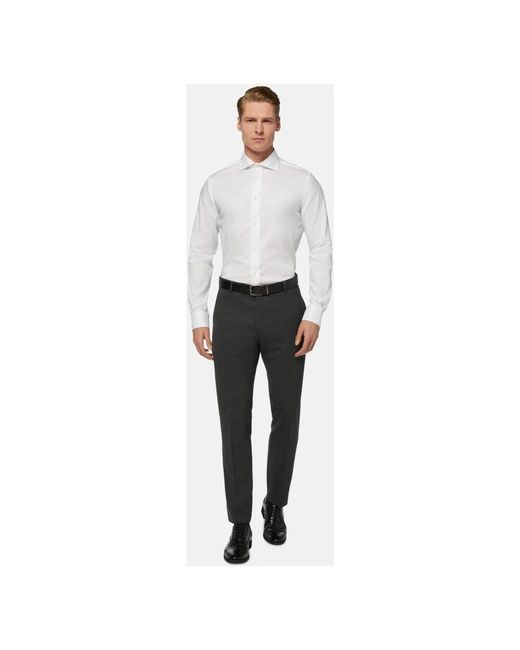 Boggi Stretch P.Point Windsor Kragen Hemd in White für Herren