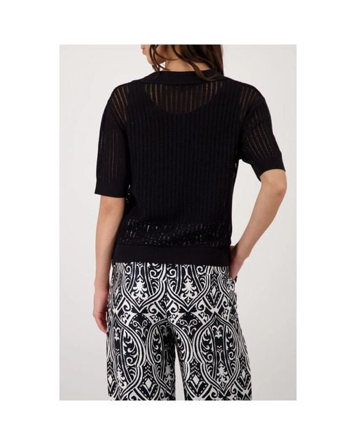 Monari Ajour Polo-Pullover in het Black
