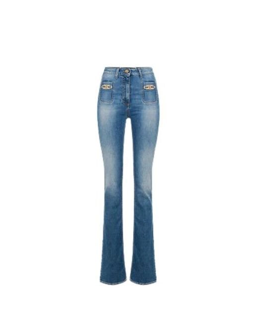 Elisabetta Franchi Blue Flared Jeans