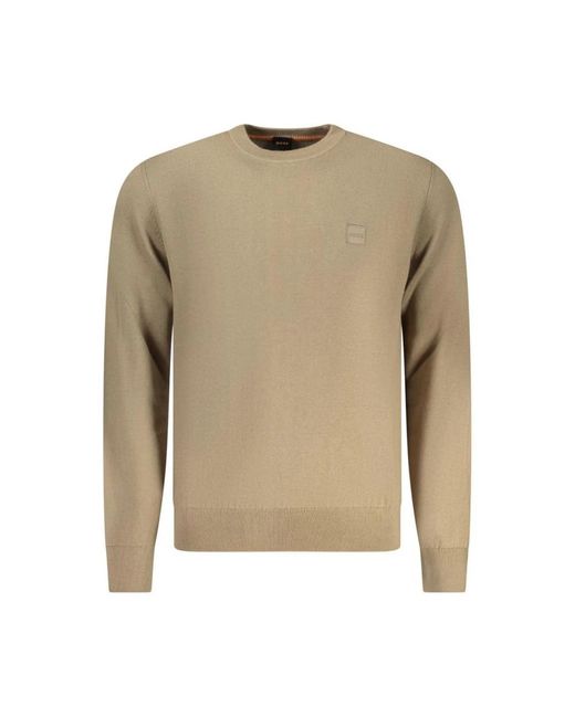 Boss Natural Round-Neck Knitwear for men