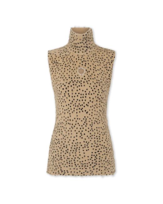 Rabanne Truien & Vesten ,Mouwloze Top Met Dierenprint in het Natural