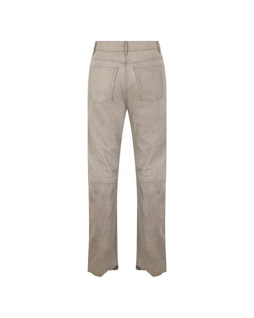DIESEL Gray Leather Trousers for men