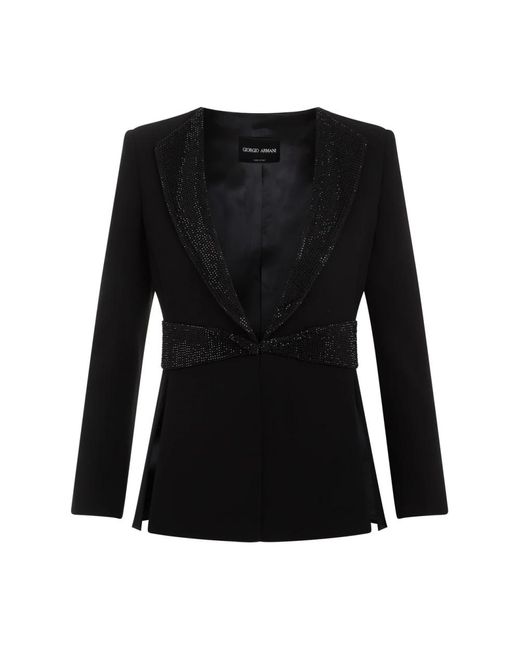 Embroidered jacket di Giorgio Armani in Black